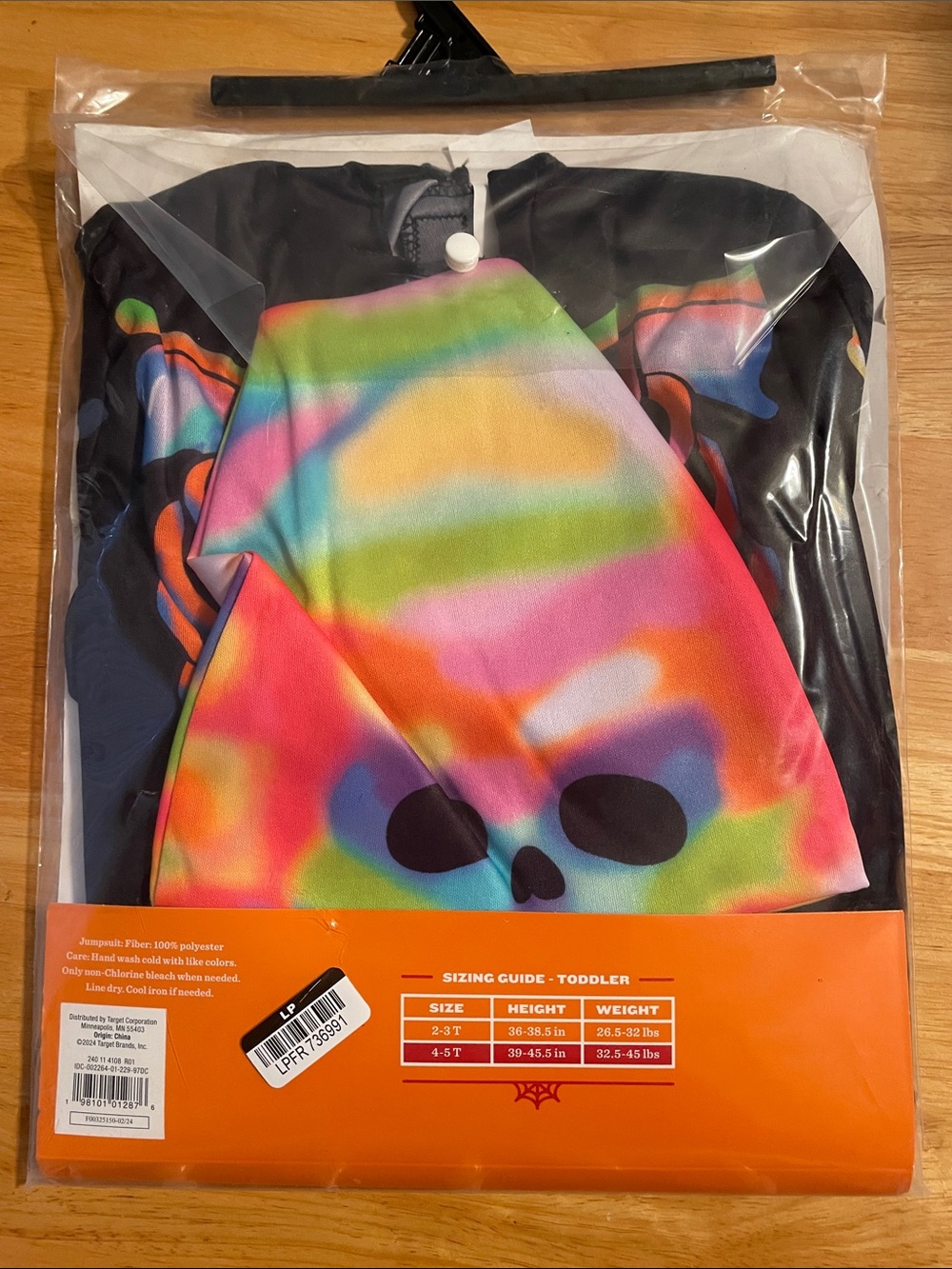 Target Toddler Rainbow Melt Skeleton Jumpsuit with Beanie 4/5T NWT - Picture 2 of 2